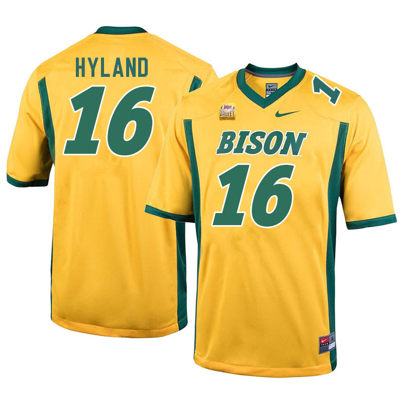 Men #16 Isaac Hyland North Dakota State Bison College Football Jerseys Stitched-Yellow